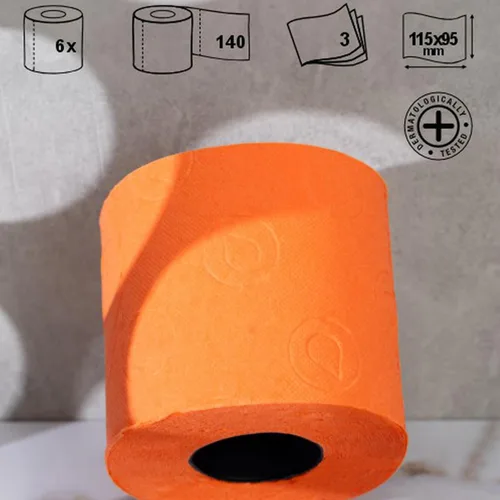 Vista 4 de Renova Papel higiénico coloreado perfumado de lujo 6 rollos de papel de baño de 3