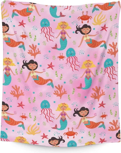 Vista 12 de Mercuryelf Manta de sirena suave, mullida y cálida, 30 x 40 pulgadas, manta pequeña para regazo y cuna, regalo para los amantes de las sirenas