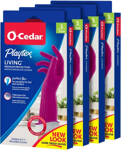 Vista 10 de Playtex Living - Guantes de limpieza de goma reutilizables (pequeños, 3 pares), guantes reutilizables para el hogar de protección prémium