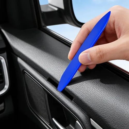 Vista 3 de Kit de 5 herramientas de extracción de adornos de automóvil, herramienta de palanca de extracción automática de clips para panel de tablero de Azul