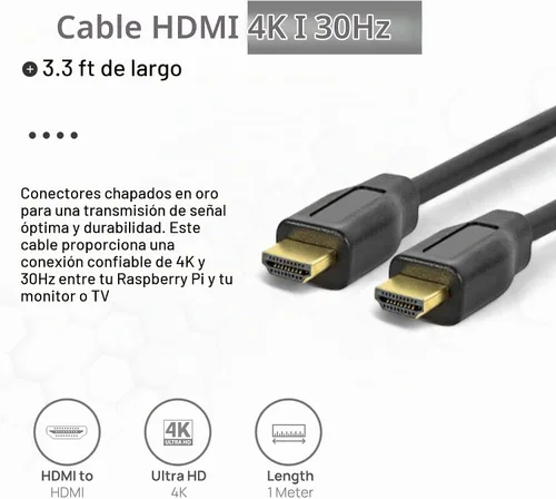 Vista 9 de Raspberry Pi3 B+ Kit de inicio de 1 GB Edición de 64 GB Fuente de alimentación Caja Oficial Cable Micro HDMI 4K de 3.3 ft Disipador