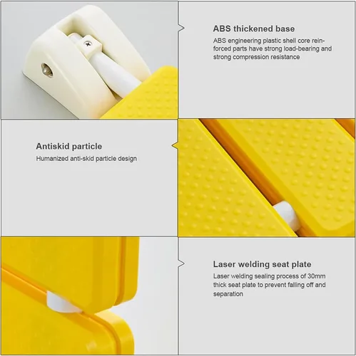 Vista 4 de Pilarmuture Asiento de ducha plegable montado en la pared, asiento de ducha ABS duradero antideslizante para ducha interior, silla de taburete