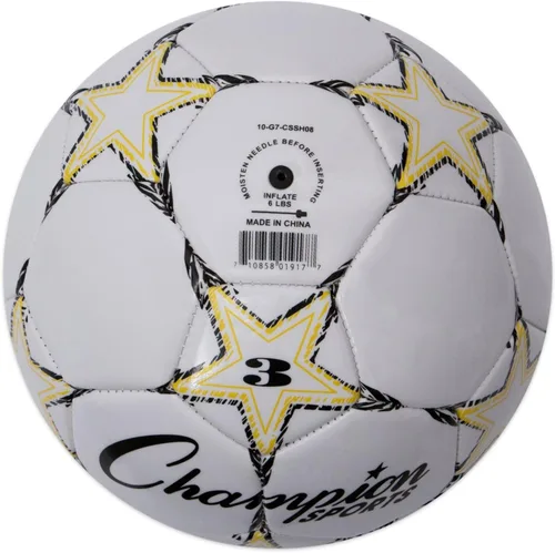 Vista 3 de Champion Sports Viper Balón de fútbol, tamaño 3, color amarillo/negro/blanco, pelota de baloncesto oficial, resistente, estilo profesional, talla 7