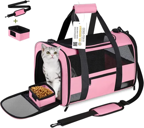 Vista 10 de Transportador para gatos, transportadores para perros aprobados por aerolíneas para perros pequeños, gatitos, transportadores para gatos pequeños
