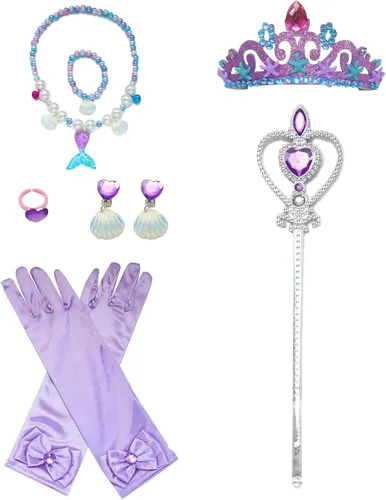 Vista 7 de Disfraz de sirena pequeña para niñas, disfraz de sirena de princesa, disfraz de Halloween para niñas pequeñas