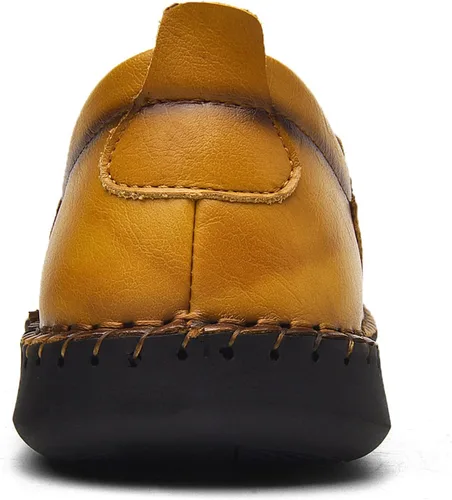 Vista 4 de Shaire Zapatos casuales de cuero sin cordones para hombre, zapatos cómodos y transpirables para caminar para hombres