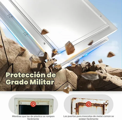 Vista 3 de Puerta de perro grande para puerta, puerta de perro de metal con Clásico