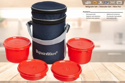 Vista 2 de Signoraware Executive - Fiambrera con bolsa (5.9 in), color rojo