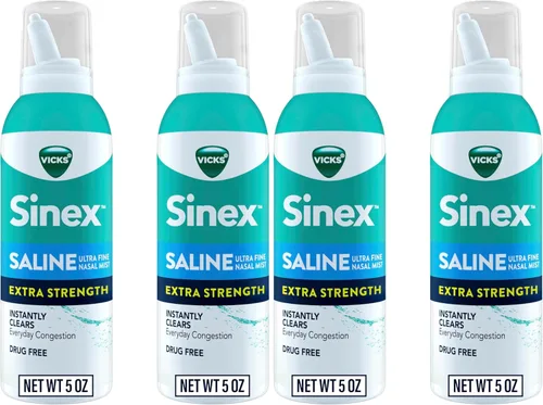 Vista 15 de VICKS Sinex Spray Nasal Salino de Fuerza Extra, Niebla Ultra Fina 3X Concentrada* Sin Medicamentos, Elimina la Mucosidad al Instante, Ultra