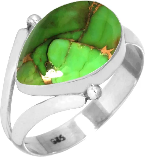 Vista 24 de Lapislázuli, cornalina, cristal, granate, pera, anillo hecho a mano de plata de ley 925, joyería de piedras naturales boho para mujer Cuarzo granate.