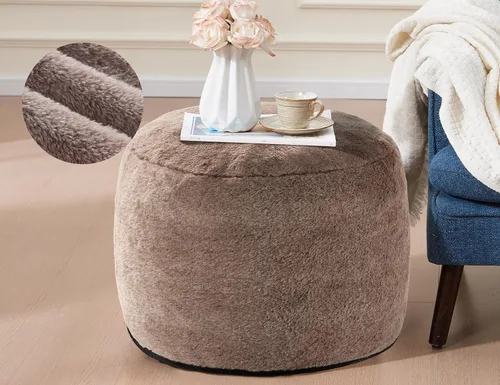 Vista 11 de Puf Otomano Reposapiés 20"x15" Reposapiés y Otomanos Pequeños con Relleno Crema Otomano Pequeño Beige Reposapiés Otomano Marfil Poofy Otomano