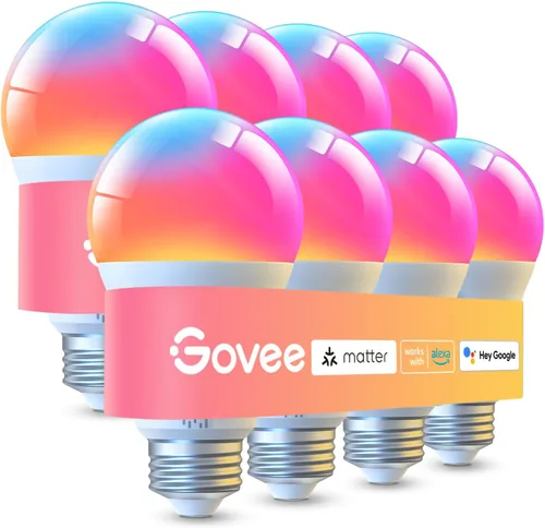 Vista 10 de Govee LED Smart Light Bulbs, 1000LM RGBWW A19 75W E26 Base 2 Pack