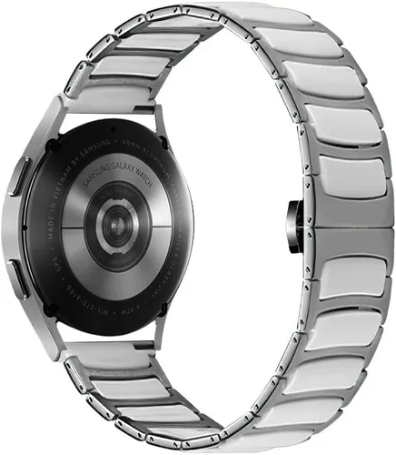 Vista 6 de Banda de pulsera de eslabones de cerámica de 0.787 in para Samsung Galaxy Watch 7 FE 6 5 4,40/42/43/44/45/46/1.850 in, Huawei GT 3 1.654 in (negro)