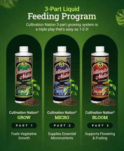 Vista 4 de FoxFarm Cultivation Nation Bloom Fertilizer, 0-5-4 - Parte 3 del programa de alimentación de 3 partes FoxFarm para el desarrollo de brotes