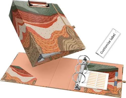 Vista 35 de EYROZILL Mini carpeta de 3 anillas, 5.5" x 8.5", de 1 pulgada con bolsillos, carpeta con portapapeles para estilo de cabello del cliente, estuche