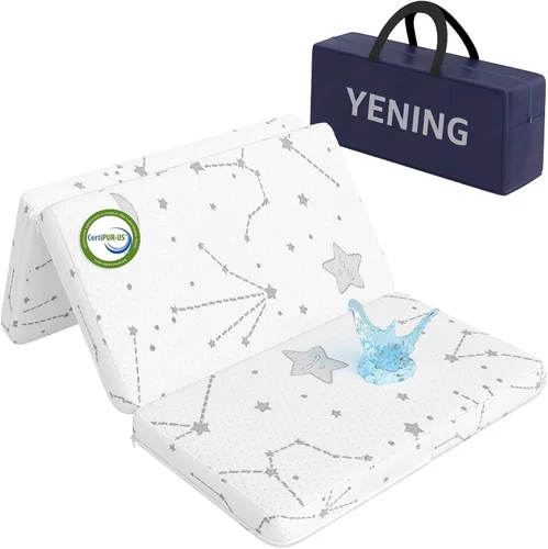 Vista 9 de YENING Funda de colchón Pack and Play transpirable 38x26 impermeable para bebé, cubrecolchón para Pack N Play, impermeable, paquete de 2