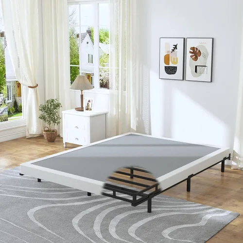 Vista 11 de HOBINCHE Somier individual de perfil bajo, somier de 3 pulgadas para cama de tamaño individual, base de cama resistente, base de colchón de metal