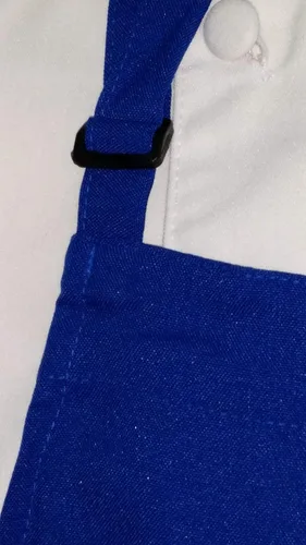 Vista 3 de CHEFSKIN Adolescente - Conjunto de delantal azul para adultos jóvenes + sombrero blanco, Blanco