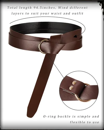 Vista 7 de Accesorios renacentistas para hombre, disfraz medieval vikingo, trajes de cinturón, capa de cuero, brazaletes vikingos para cosplay para hombre
