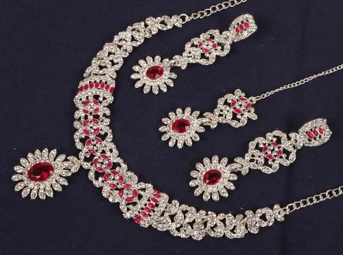Vista 3 de Touchstone Indian Bollywood Bollywood Desire tradicional ilustre filigrana brillante diamantes de imitación aspecto encantador joyería de diseñador