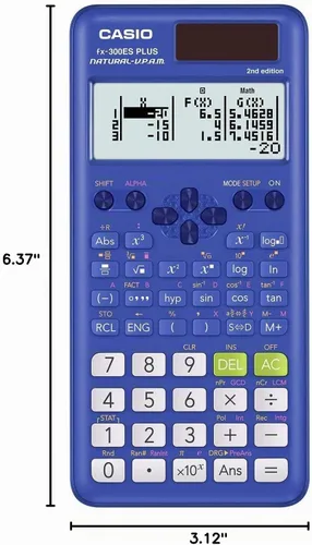 Vista 8 de Casio fx-300ES Plus 2ª Edición – Calculadora científica estándar 262 funciones, pantalla Natural Textbook Display℠ Ideal para matemáticas de Azul
