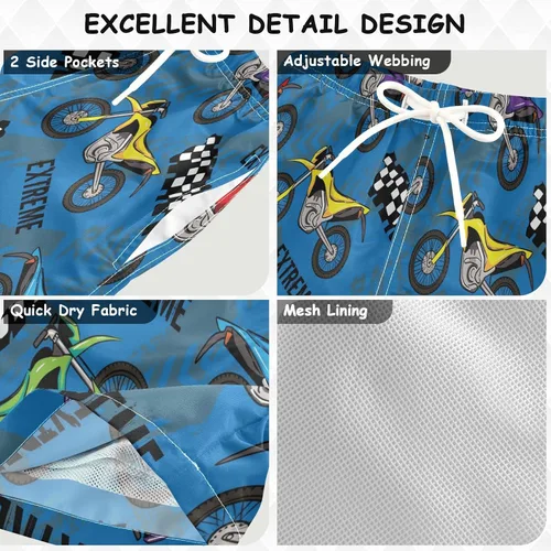 Vista 4 de Traje de baño para niños, traje de baño para niños, traje de baño para niños pequeños, pantalones cortos de playa para niños, 2T-XL