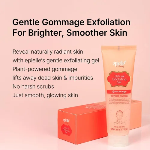 Vista 3 de Epielle Gommage - Gel exfoliante facial suave para piel clara y radiante, abrillantador de piel + removedor de piel muerta, 4.0 onzas líquidas