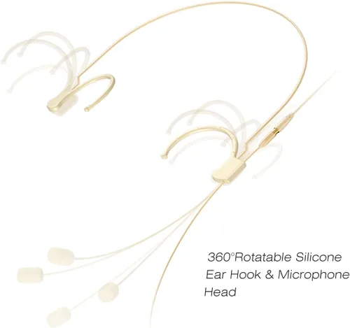 Vista 2 de KIMAFUN Auriculares/Micrófono de Diadema Profesional Earset Sobre la Oreja Colgante Micrófono Condensador Compatible con Sistema Inalámbrico