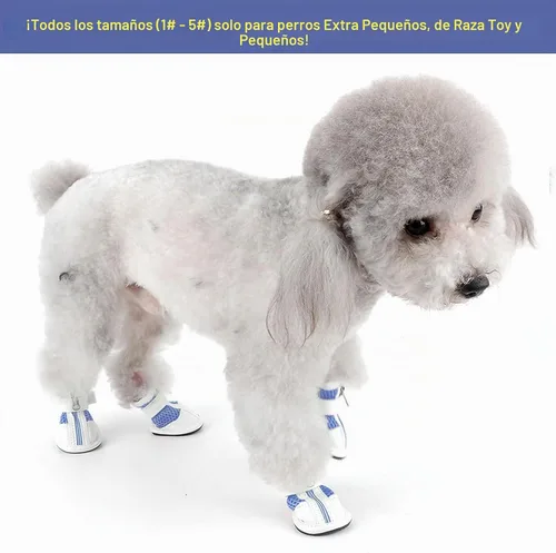 Vista 3 de Zunea Zapatos para perros pequeños para pavimento caliente, botas de verano Azul / Patchwork