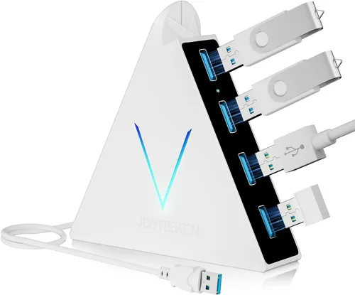 Vista 18 de FlyingVHUB Hub USB 3.0 de 4 puertos, torre concentrador USB con cable extendido de 2 pies, divisor USB para laptop, PC, PS4, PS5, Xbox, mouse
