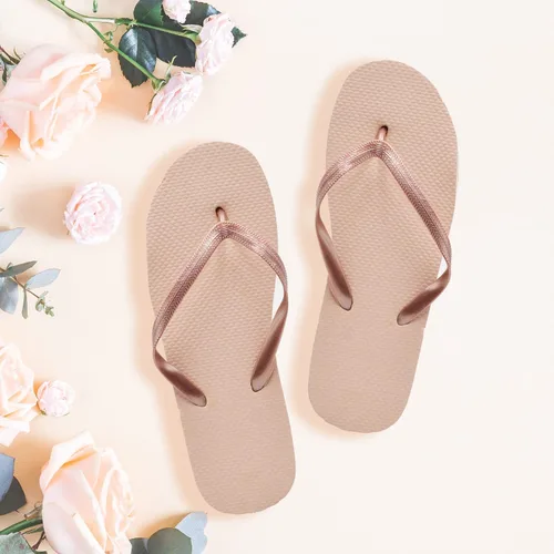 Vista 3 de 48 pares de chanclas, incluye letrero a granel para recepción de boda, fiesta en la piscina en la playa, suela suave al por mayor