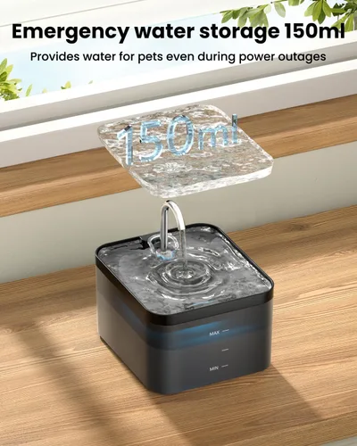Vista 8 de PawPoll Fuente de agua para gatos - Fuente de agua para gatos de 2.2 L para beber
