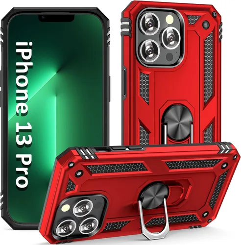 Vista 17 de ADDIT Funda para iPhone 13 Mini iPhone 13 Mini, con soporte de anillo, soporte magnético para automóvil, grado militar, resistente, para iPhone 13