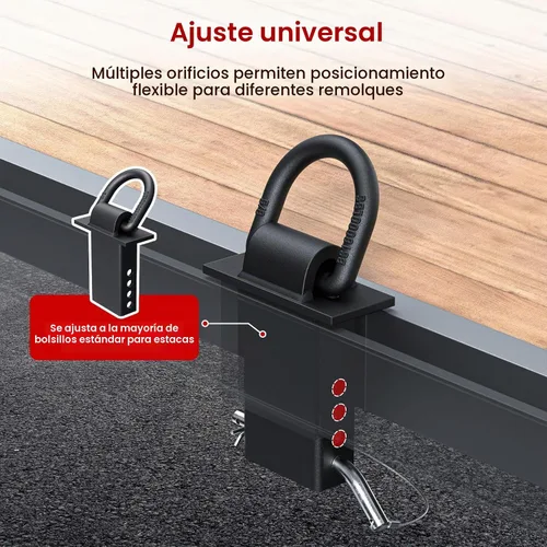 Vista 5 de Anillo en D de bolsillo de estaca, anillos D de 18000 libras de alta resistencia para remolques y camiones planos, accesorios de amarre de tractor