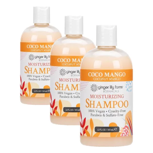 Vista 10 de Ginger Lily Farms Botanicals Champú hidratante para todo tipo de cabello, 100% vegano y libre de crueldad, aroma a pera de manzana, repuesto de 1