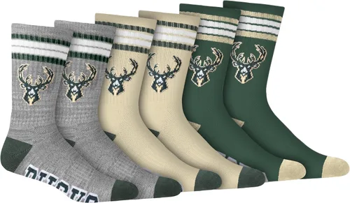 Vista 15 de Ultra Game Men's NBA Official Athletic Cushioned Secure Fit Team Crew Socks-3 Pack