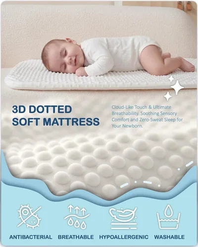 Vista 10 de BEKA Moisés cama de noche para bebé, cuna de bebé 2 en 1 para recién nacido, moisés de noche con 4 ruedas de bloqueo automático y altura ajustable