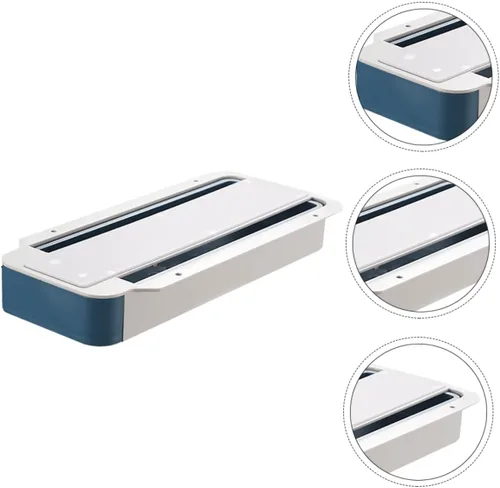 Vista 5 de EXCEART Caja de almacenamiento de artículos de papelería, organizador de escritorio oculto, estuche adhesivo para bolígrafos debajo del escritorio
