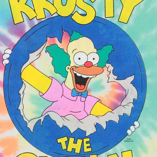Vista 5 de The Simpsons Camiseta con logotipo de Krusty The Clown para hombre con logotipo de Krusty Burger