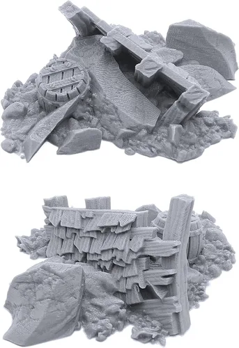 Vista 4 de EnderToys Urban Rubble - DND Terrain - Escenario de 1.260 in para miniaturas de mesa