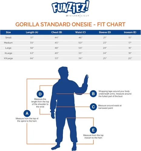 Vista 7 de Silver Lilly Gorilla Costume - Disfraz de animal de felpa de una pieza para adultos