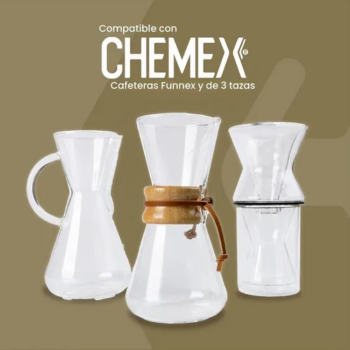 Vista 3 de Chemex Filtro adherido - Media Luna - 100 ct