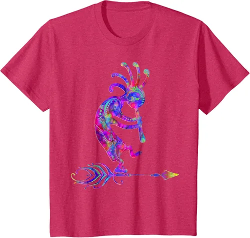 Vista 79 de Native American Kokopelli With Feather 2 - Camiseta Fan Fun, Negro, S