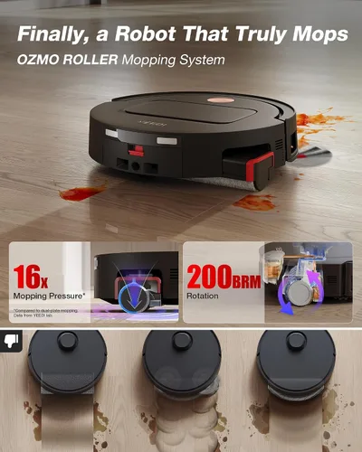 Vista 3 de Yeedi by ECOVACS M14 Plus Robot Aspirador y trapeador, OZMO Rodillo