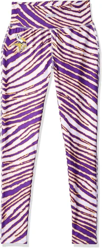 Vista 24 de Zubaz - Leggings con estampado de cebra para mujer con licencia oficial de la NFL, color del