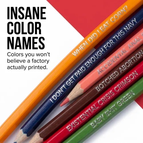 Vista 2 de 48 lápices de colores divertidos y ofensivos para adultos – Juego de regalos de broma preafilados para libros de colorear de adultos, insultos