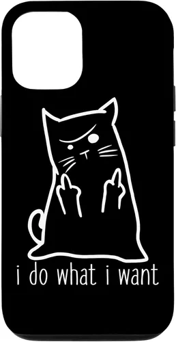 Vista 28 de I Do What I Want Rude Kitty Flipping Bird Middle Finger Gift Case for iPhone 17