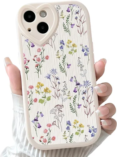 Vista 9 de Lovmooful Funda para iPhone 13 con diseño de oso lindo floral con lente de flor (Bear Flower)