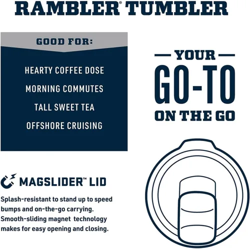 Vista 4 de YETI Rambler - Vaso aislado al vacío de acero inoxidable de 30 onzas con tapa MagSlider