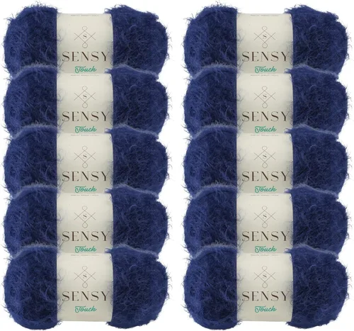 Vista 23 de Sensy Touch - Ovillo de lana, 3.5 onzas, 268 yardas, calibre 3 claro (blanco)